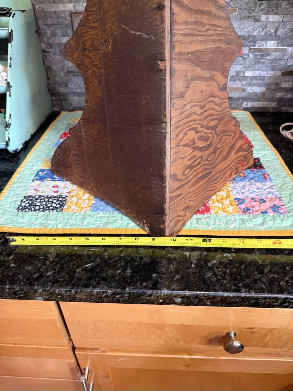 Vintage Rustic Handmade Wooden Corner Wall Shelf